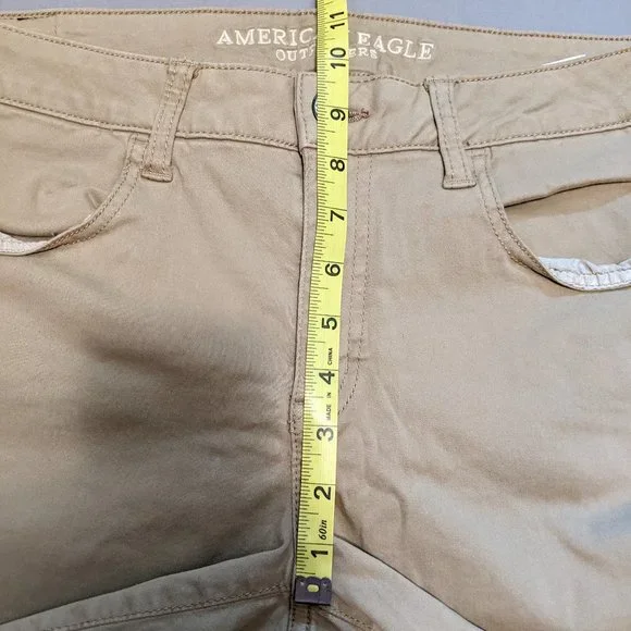 American Eagle Khaki Tan Jeggings Size 12 Short Super Super Stretch X - Picture 8 of 15